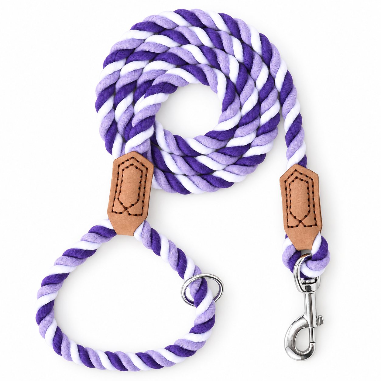 Cotton Rope Leash & Collar Set (Solid Brass)